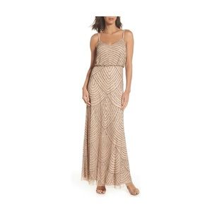 Adrianna Papell Art Deco Beaded Blouson Gown